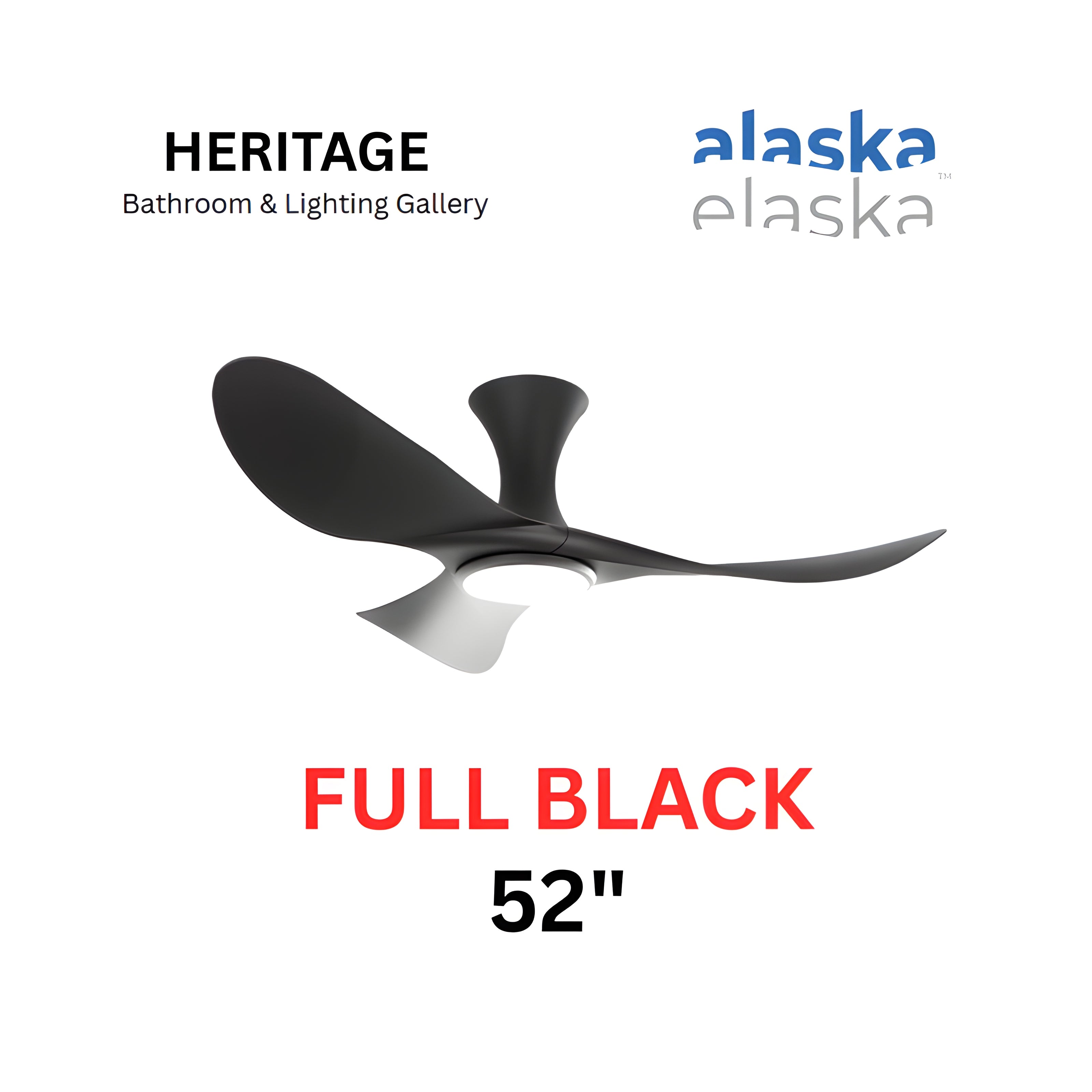 Alaska CURAH 52″ Ceiling Fan With 20W LED RGB (Matt Black)