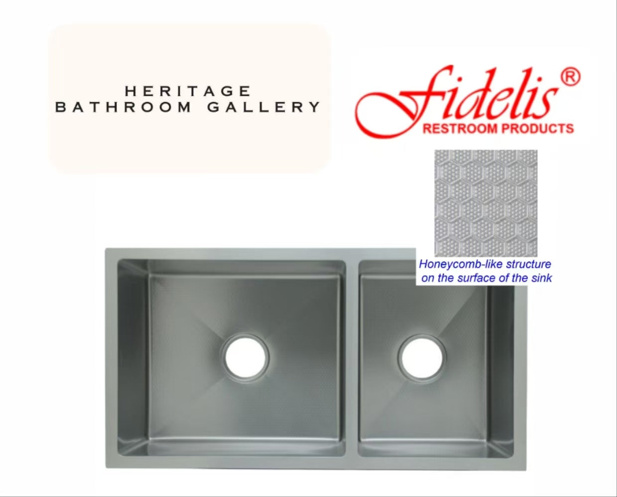 Fidelis Silver Honeycomb Kitchen sink (Double Bowl)