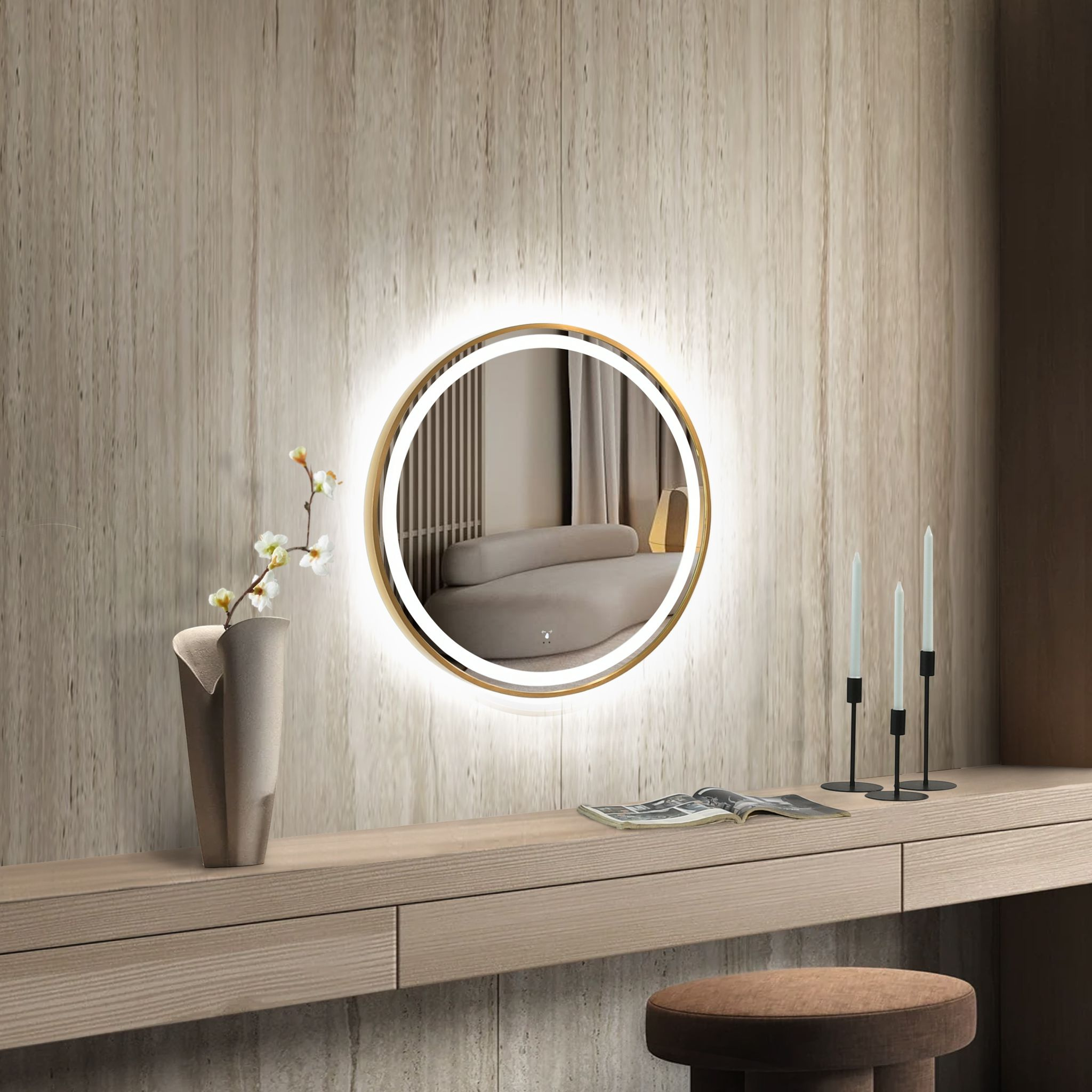 Glorex 60cm Handwave Mirror With Light