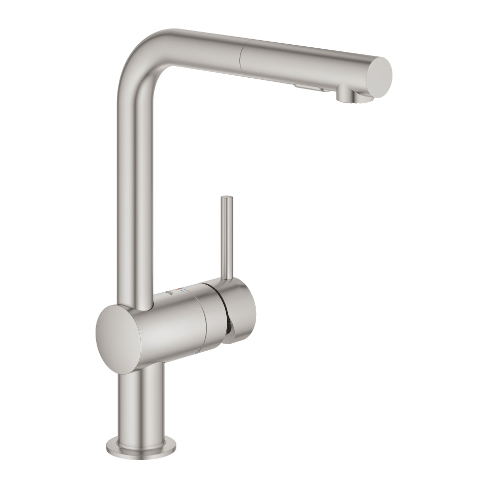 Grohe 30274DC0  Supersteel Minta L-Spout Pull-Out Sink Mixer