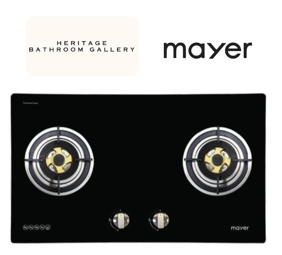 Mayer MMGH772HI 78cm 2 Burner Black Glass Gas Hob