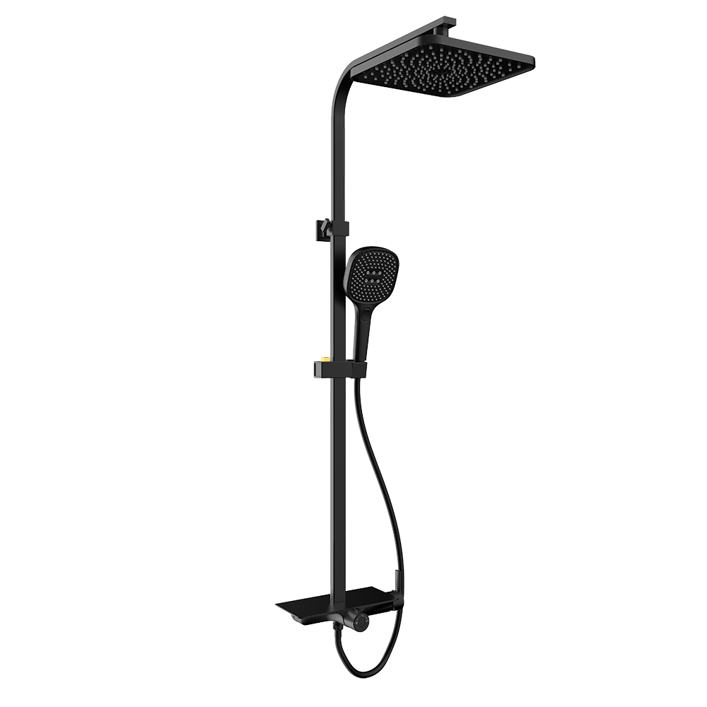 RUBINE RSC-DECKOS-F4-BK SERIES RAINSHOWER SET