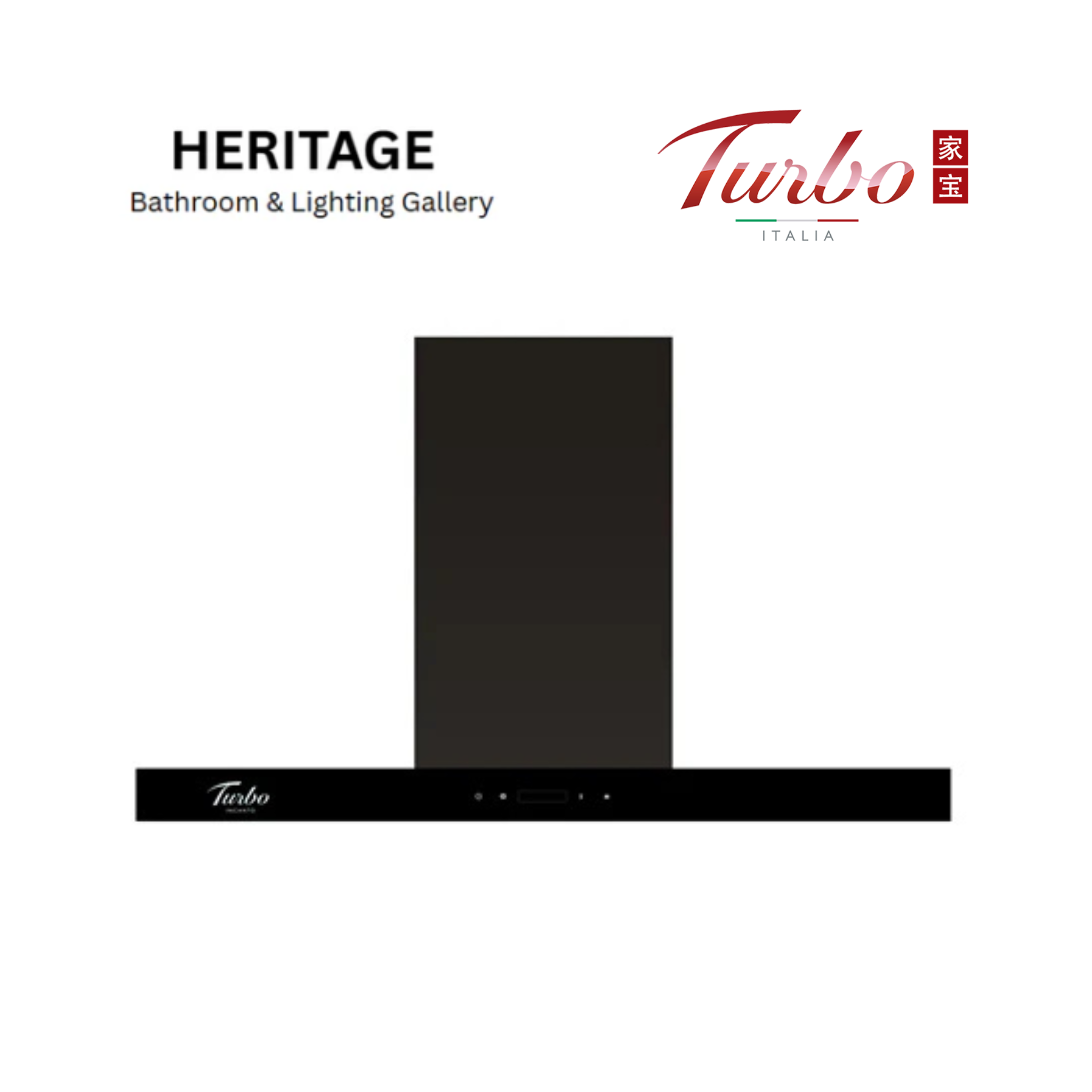 Turbo Incanto TAE910 90cm black colour chimney hood with touch control